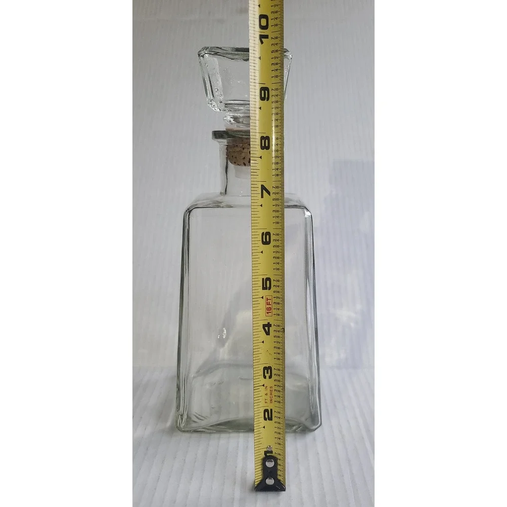 Vintage Cuervo 1800 Reposado Tequila EMPTY Glass Decanter with Cork Glass Topper